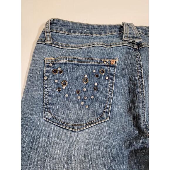 Southpole Jeans Bootcut Rhinestone Embellished Pockets Denim Pants Size 9 - Picture 6 of 13